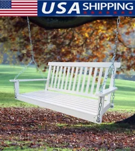 Wooden Porch Swing Ergonomic Seat Bench Swing for Outdoor Patio ,Garden Yard - Picture 1 of 8