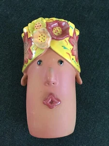 Bird Brain Terra Cotta ART POTTERY Planter Flower WOMAN Pot - Picture 1 of 6