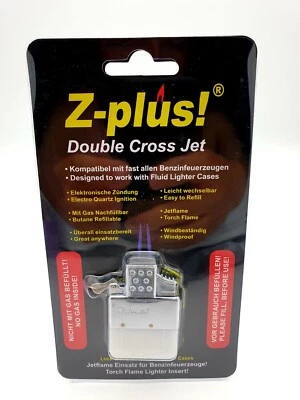 Z-PLUS DOUBLE-FLAME Gaseinsatz für Benzinfeuerzeuge z.B. für Zippo / Nachfüllbar - Bild 1 von 2
