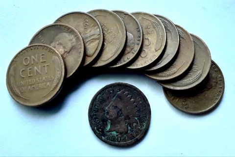 10) Vintage 1930's Era Wheat 1 ) Antique Indian Head Cent Lot USA COPPER SALE #1 Cover