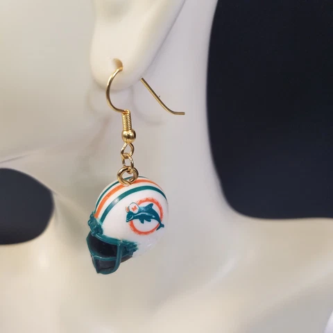 Miami Dolphins Football Helmet Dangle SINGLE Earring Russ Official Licensed NFL Cover