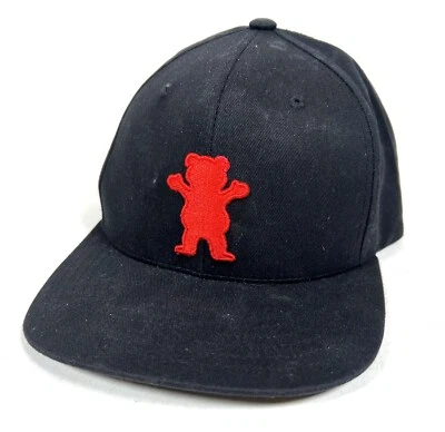 Gorra Grizzly Griptape Negra Snapback con Oso Rojo Bordado - Skateboarding Foto 1 de 4