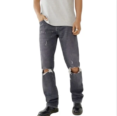 Джинсы True Religion Ricky 30 Вт черные вареные сейсмические искусственно состаренные фиолетовые швы - Изображение 1 из 4