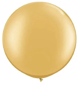 One 36 Inch Giant Round Latex Balloon Metalic GOLD Premium Helium Quality 1 NEW - Picture 1 of 2