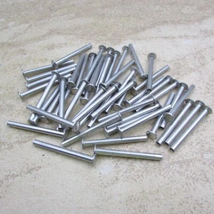 Qty (50) Aluminum Truss Head Round Flat Rivets 3/16" x 2" Semi Hollow - Picture 1 of 7