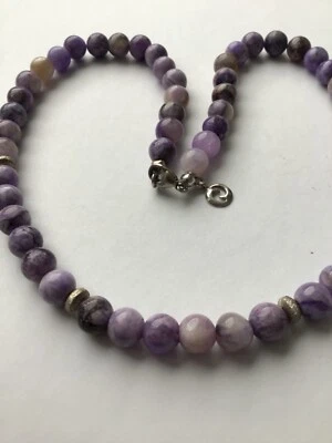 Sogni dˋ Oro  Silberzeit violett schwarz Achat Collier Kugeln 925 rhod. Rondelle - Bild 1 von 4