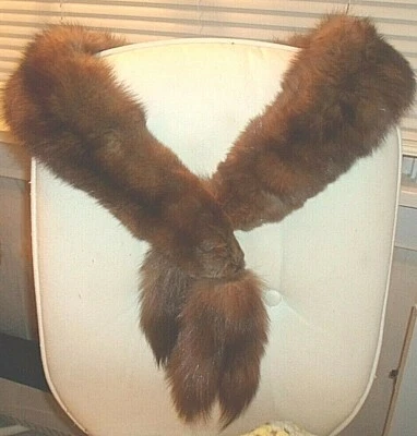 Jacques Ferber Genuino Sable Piel Bufanda Estola Envoltura Lujo Marrón Suave VENDEDOR DE EE. UU. Foto 1 de 4