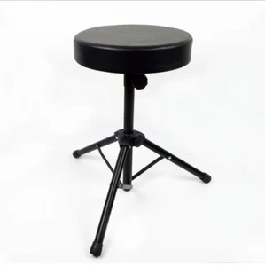 Adjustable jazz drum stool Thick Pad Seat Drummers Musicians Black Round Design - Picture 1 of 8