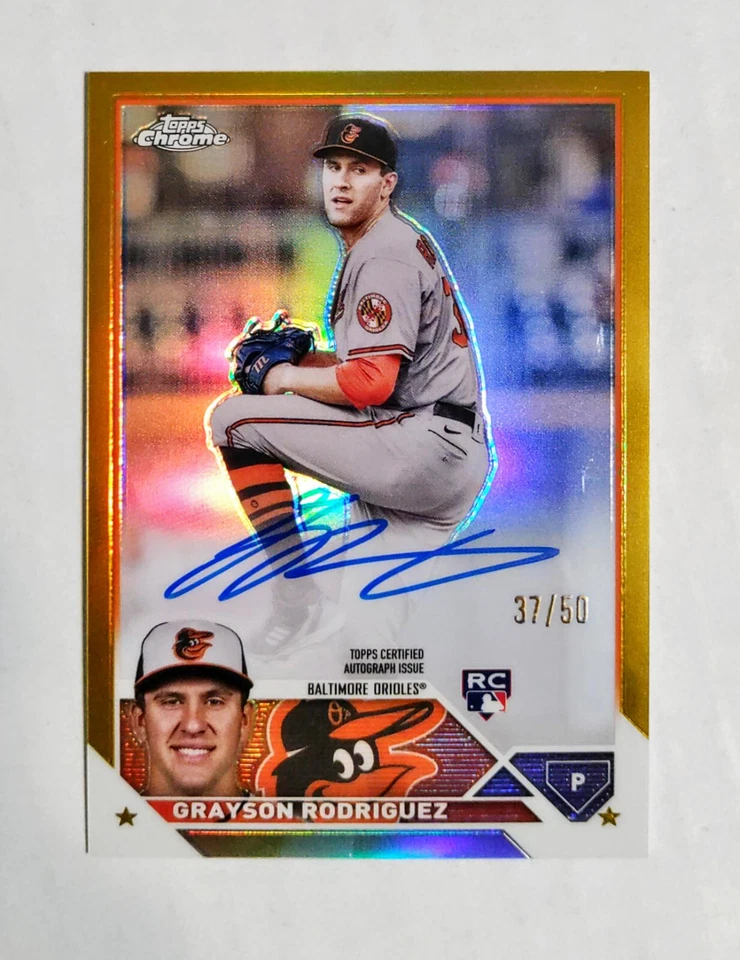 Grayson Rodriguez 2023 Topps Chrome RC AUTO Rookie GOLD REFRACTOR 37/50 z1 - Image 1 of 1
