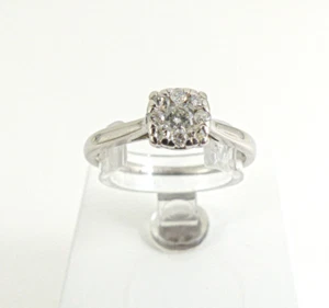 9ct Gold Diamond Ring Cluster Certificate Hallmarked 0.25ct Size N with gift box - Picture 1 of 9