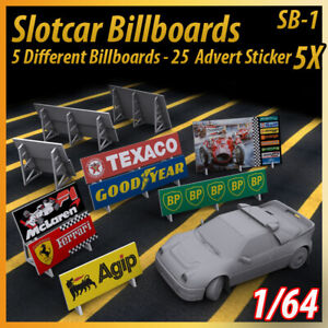 Slotcar Scenery Building 1:64 5X Trackside Bilboards for scalextric, carrera