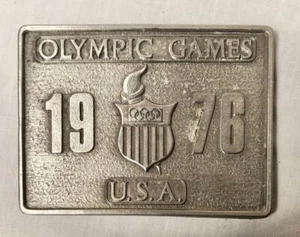 DE COLECCIÓN BERGAMOTA LATÓN OBRAS 1976 EE. UU. JUEGOS OLÍMPICOS HEBILLA DE CINTURÓN INNSBRUCK AUSTRIA - Imagen 1 de 3