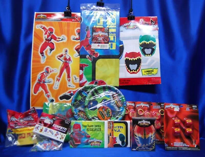 Fiesta Power Rangers # 14 Platos Mantel Tarjetas Servilletas Anillos Giratorios Invitaciones Foto 1 de 4