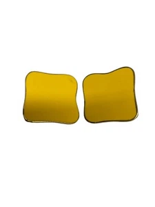Vintage Retro M. Jent Square Yellow Earrings 1980's - Picture 1 of 10