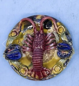 Jay Willfred Sticker Realistic Portuguese Palissy Majolica Lobster Oyster Plate