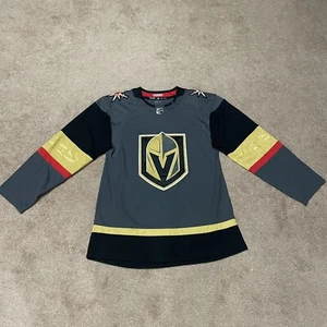Adidas Vegas Golden Knights Authentic Sewn-On Hockey Jersey - Black - Men’s 46 - Picture 1 of 8