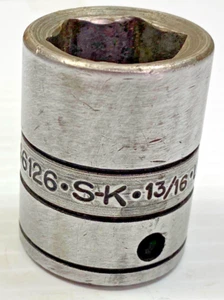 Vintage S-K Tools 46126 - 13/16" Steckschlüssel 1/2" Antrieb 6 Punkt USA Werkzeug SK - Bild 1 von 13