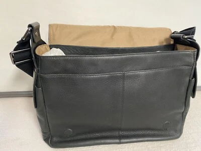 New Trafalgar Black Pebble Leather Messenger Bag. New - Image 1 of 4