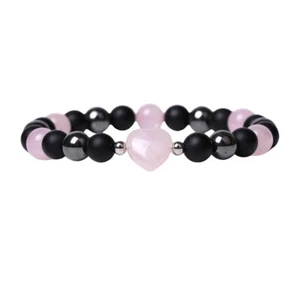 Healing Chakra Heart Bracelets for Women Girls Bring Lucky love hematite onyx - Picture 1 of 69