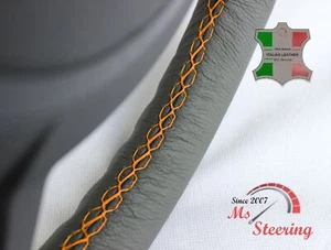 SE ADAPTA A ESTERLING ACTERRA - CUBIERTA DE VOLANTE DE CUERO GRIS | PUNTO NARANJA - Imagen 1 de 11