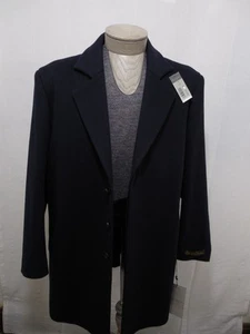 Loro Piana Italy Mens Daniel Cremieux Wool Navy Pea Coat L Jacket Trench Button - Picture 1 of 12