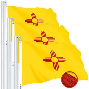 NEW G128 New Mexico Flag 3-Pack 2x3 FT Embroidered Tough Spun Polyester, State - Picture 1 of 8
