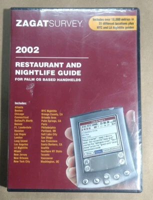 VINTAGE Zagat Survey 2002 CD-ROM for Palm OS NEW Sealed - Image 1 of 3