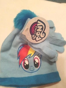 My little Pony Jungen blau Mütze und Handschuhe Set Winter Freizeit Einheitsgröße mit Bommel. - Bild 1 von 2