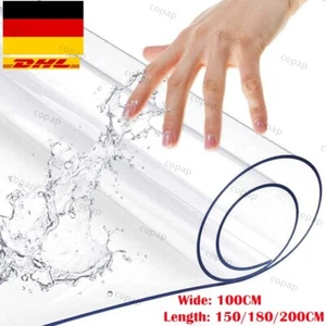 Tischfolie 2mm Transparent Klar Tischdecke Tischschutz Tischmatte Abwaschbar PVC - Bild 1 von 17