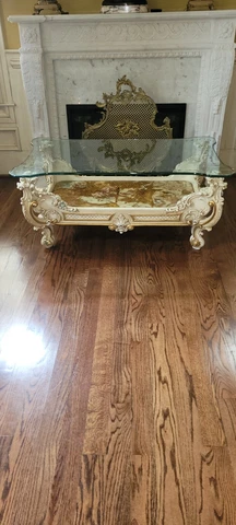 MUST SEE GORGEOUS 1 OF A KIND MARBLE  FRENCH VINTAGE GLASS  COFFEE  TABLE 2 TIER Cover