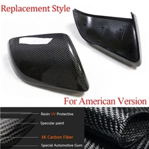 For Ford Mustang 2014-2022 Carbon Fiber Car Side Rearview Mirror Cover Cap - Picture 1 of 9