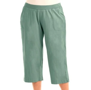 FRESH PRODUCE 1X Lagoon GREEN $69.00 Key Largo Jersey Cotton Capris NWT New 1X - Picture 1 of 4