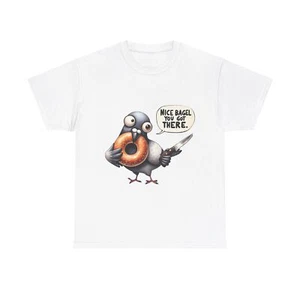 Funny Sarcastic Bagel Bird T-Shirt, Unisex Soft Cotton, Sarcasm Lover Gift Idea - Picture 1 of 21
