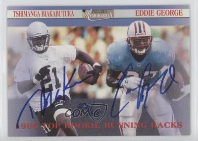 1996 Pro Line II Memorabilia Rookie /600 Tim Biakabutuka Eddie George Auto RC - Image 1 of 2