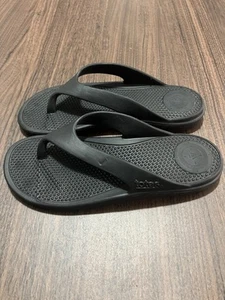 Totes Sol Bounce Black Slip On Comfort Thong Flip Flop Sandals Size 9 - Picture 1 of 8