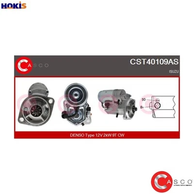 STARTER CST40109AS FOR ISUZU C223 2.2L 4cyl FASTER - Image 1 of 4