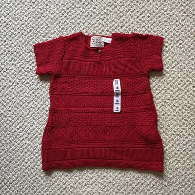 Suéter túnica de férias manga curta bebê menina 12-18 meses malha ZARA novo com etiquetas - Imagem 1 de 4