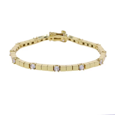 Cubic Zirconia Square Tennis Chain Bracelet Women 3mm Delicate Classic Jewelry - Image 1 of 4