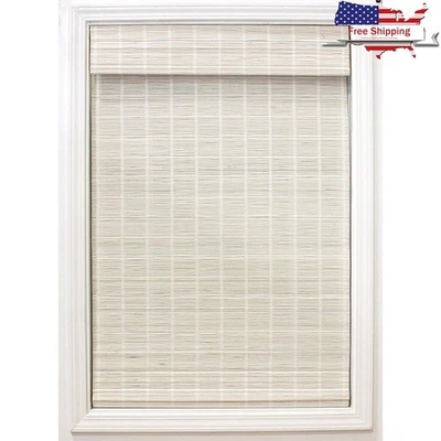 Bamboo Outdoor Roller Shades Waterproof Light Filtering Easy Install Privacy New - Image 1 of 4