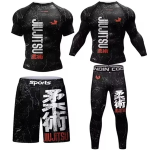 Premium Jiu Jitsu No Gi Set - Rash Guard, Spats & Shorts - Picture 1 of 7