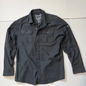 KUHL Button Shirt Mens Medium Gray Shiftr Linen Blend Long Sleeve Outdoor 7190 - Picture 1 of 12