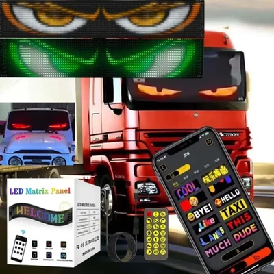 Devil Eyes Light Soft Screen Flexible LED Eye Lamp LED-Screen Car Windshield Eye - Image 1 of 4