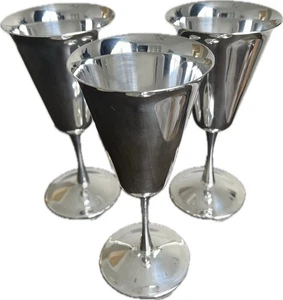 Vintage FB Rogers versilberter herzlicher Kelch Weinbecher Jugoslawien 7" - 3er Set - Bild 1 von 6