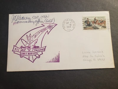 Submarine USS JAMES MADISON SSBN-627 Naval Cover 1964 SIGNED Cachet PATRICK AFB - Image 1 of 2