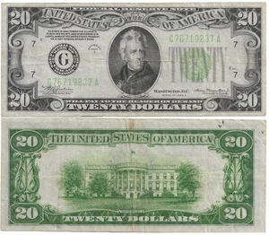 1934A $20 7 G Federal Reserve Note G76719237A - Picture 1 of 2
