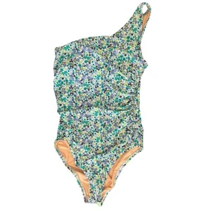 J.Crew geraffter geblümter One-Shoulder-Einteiler Badeanzug - Größe Medium neu ohne Etikett - Bild 1 von 9