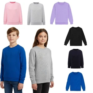 Niñas Niños Manga Larga Liso Uniforme Escolar Informal Niños Suéter Vellón Camisetas - Imagen 1 de 32