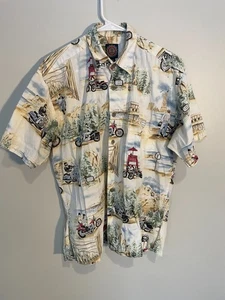 Harley-Davidson Men's Short Sleeve Button Front Scenic Graphic Casual Shirt M - Picture 1 of 7