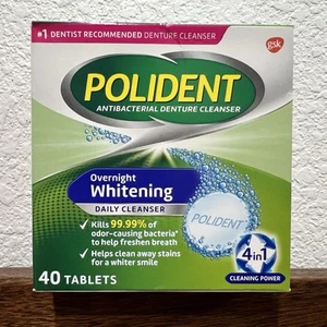 Polident Overnight Whitening Denture Cleanser Tablets, 40 Ct - Picture 1 of 7