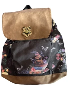 Harry Potter Hogwarts Crest Backpack Sorting Hat Floral Book Bag School Office - Picture 1 of 4